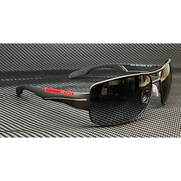 Prada Men's Matte Black Polarized Sunglasses - Picture 3 of 4